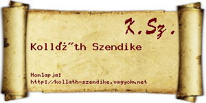 Kolláth Szendike névjegykártya